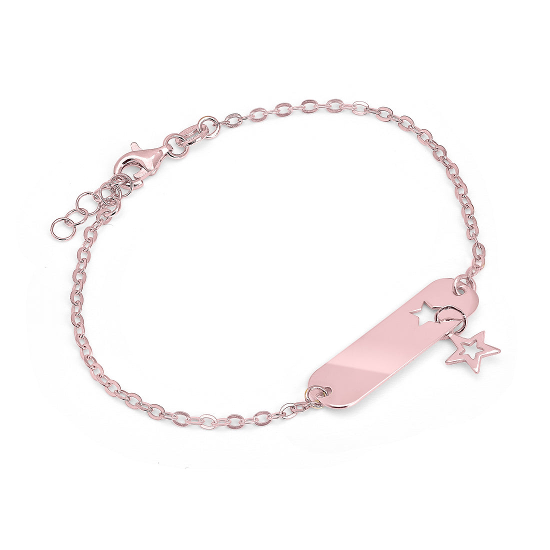 Bracciale targhetta stella rosa